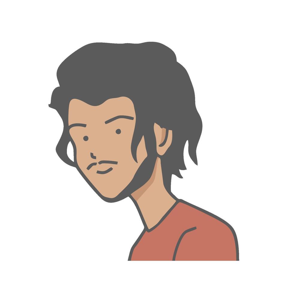 a man with a beard and long hair vector