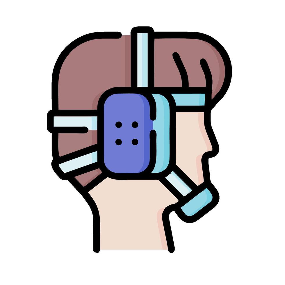 A person wearing a helmet with headphones vector