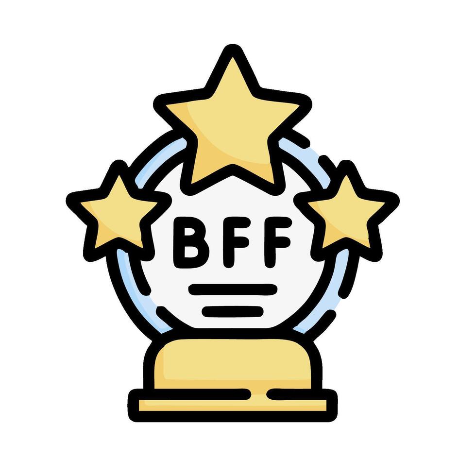 the bff award is shown with three stars vector