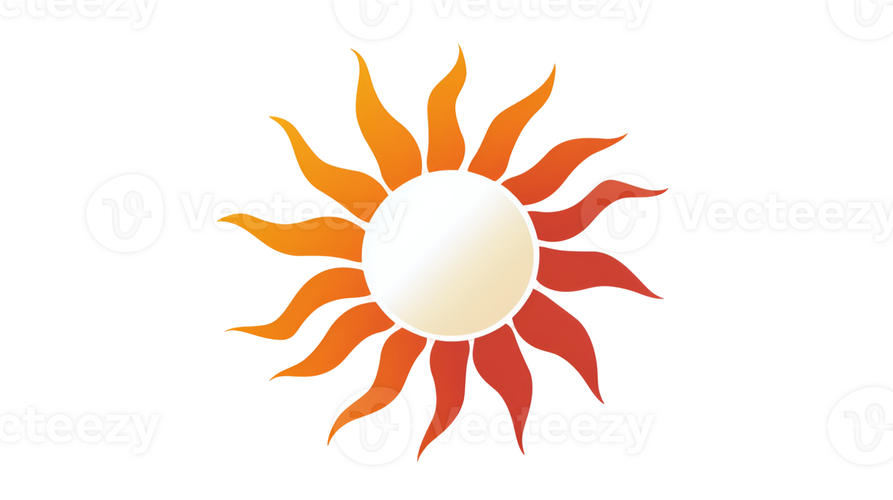 Sun Logo Illustration No Background Perfect for Print on Demand png