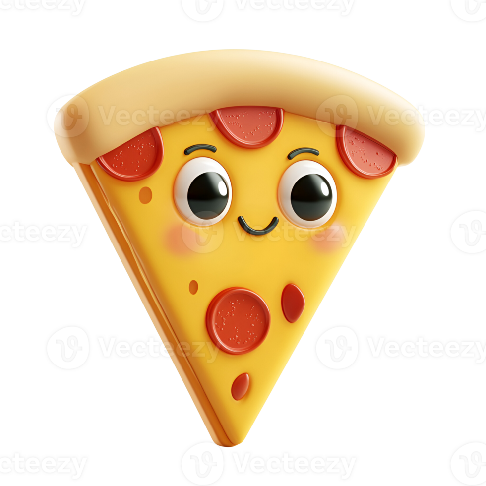 Cartoon Pizza Slice No Background Perfect for Print on Demand png