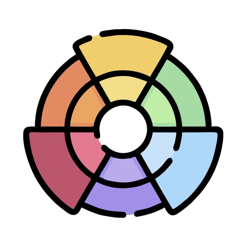 a colorful circle with four different colors vector
