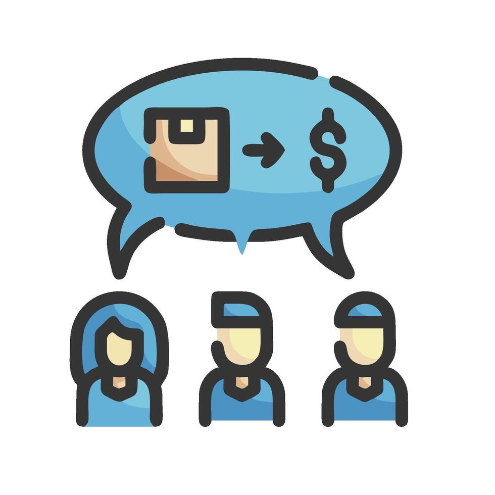 a group of people with a speech bubble with a dollar sign vector