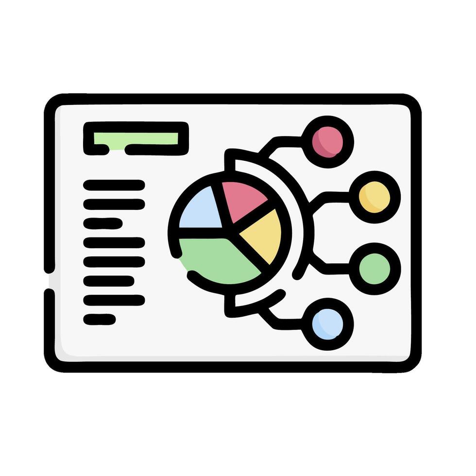 a pie chart icon on a white background vector