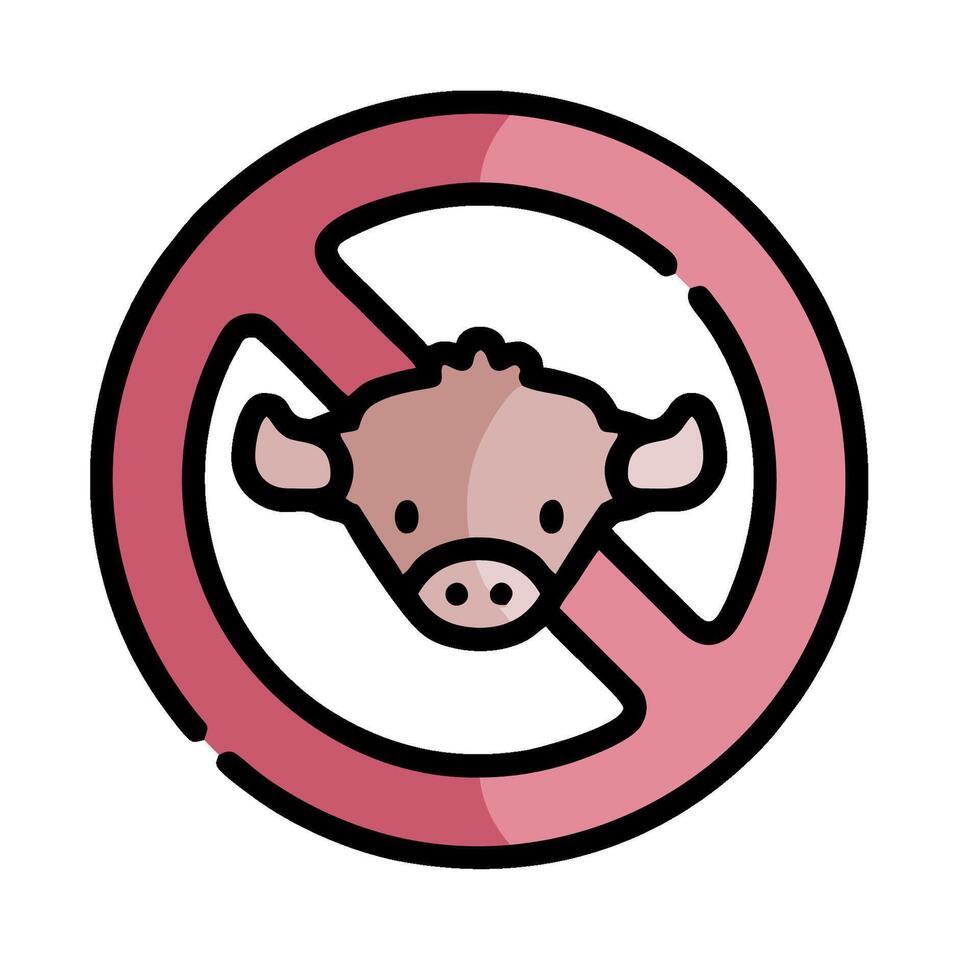 a no bull sign with a cow in the middle vector