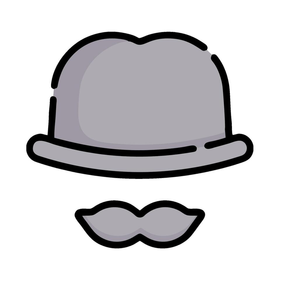 a hat and mustache icon on a white background vector