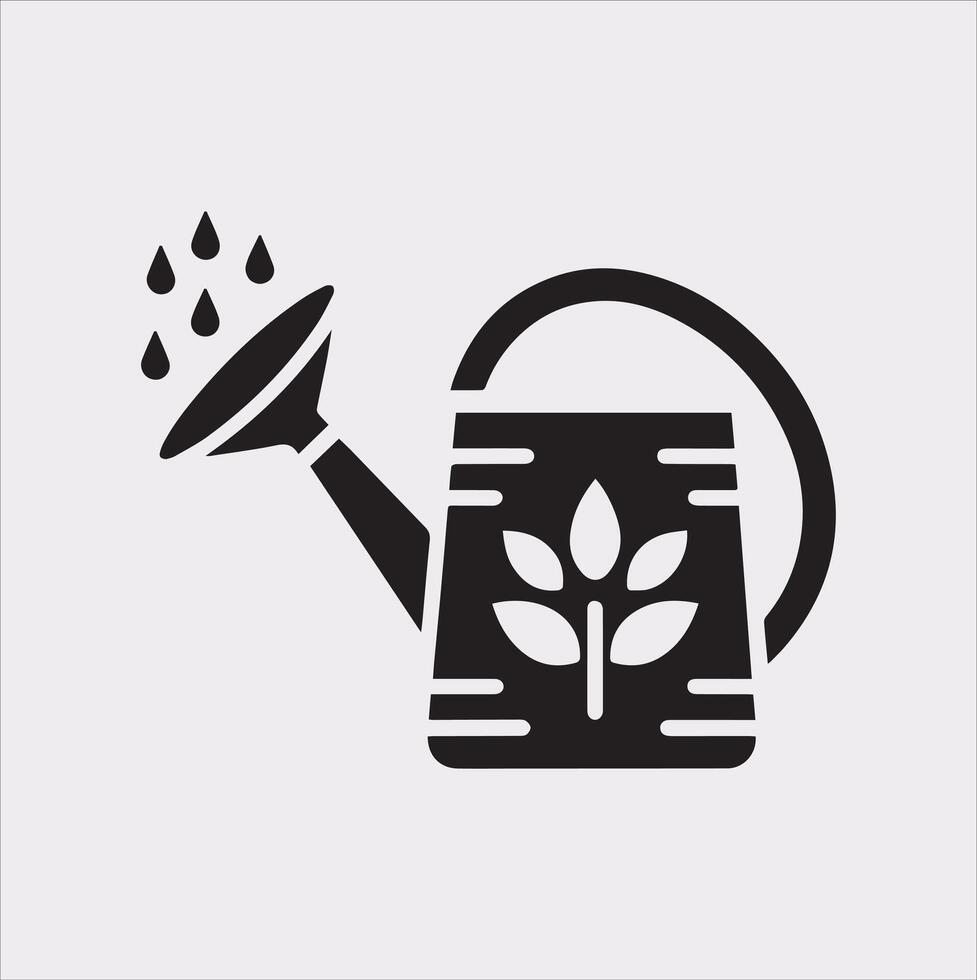 Watering Can Silhouette Icon for Garden Design vector