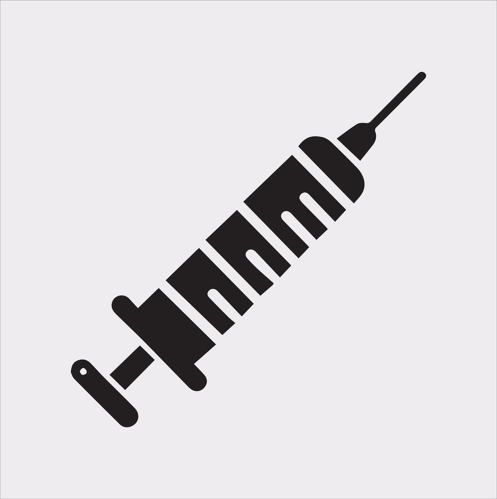 syringe icon silhouette illustration icon on a white background vector