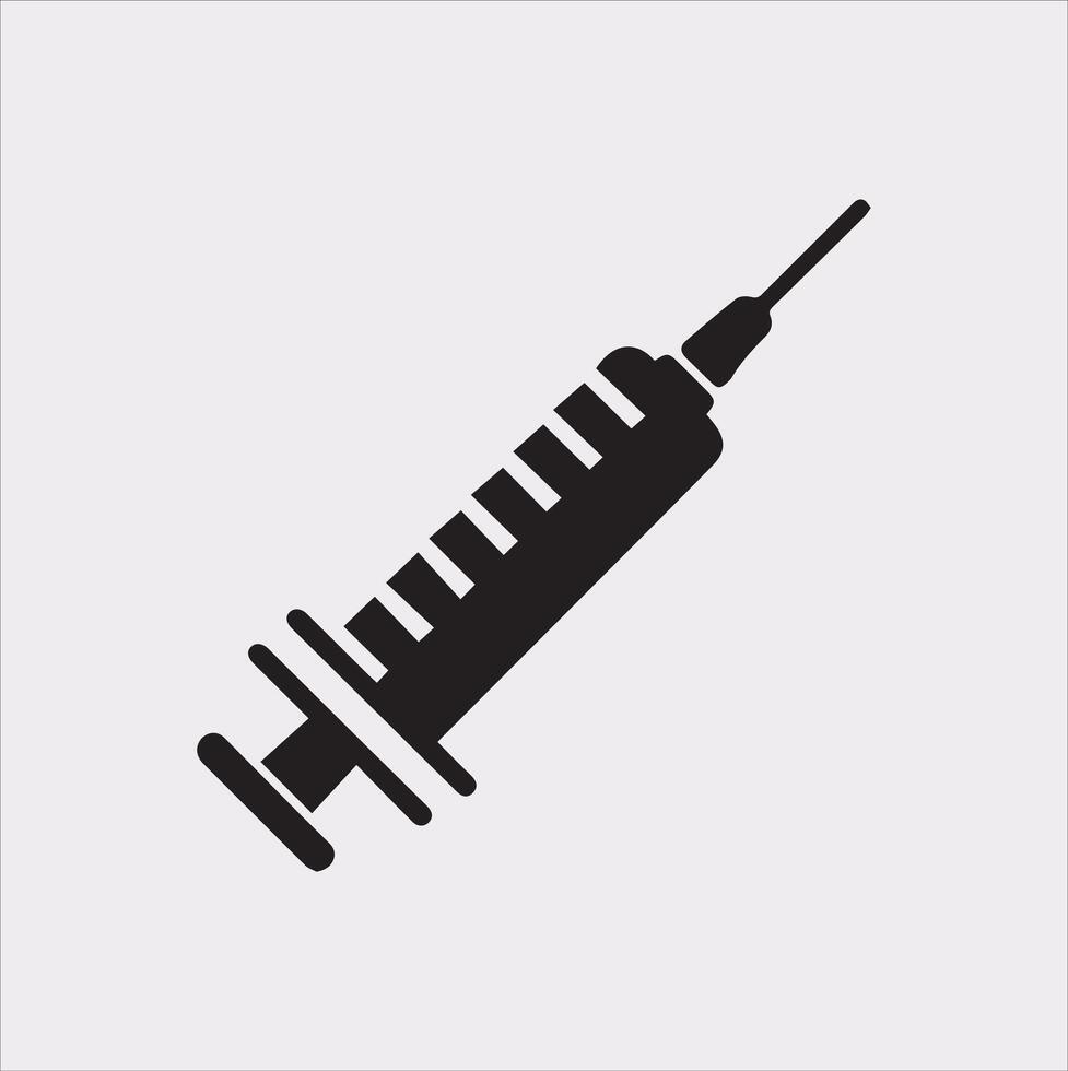 Silhouette Syringe Icon Simple Illustration vector
