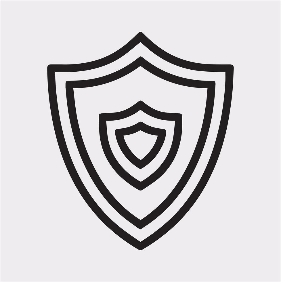 Classic Shield Line Icon Minimal Silhouette vector