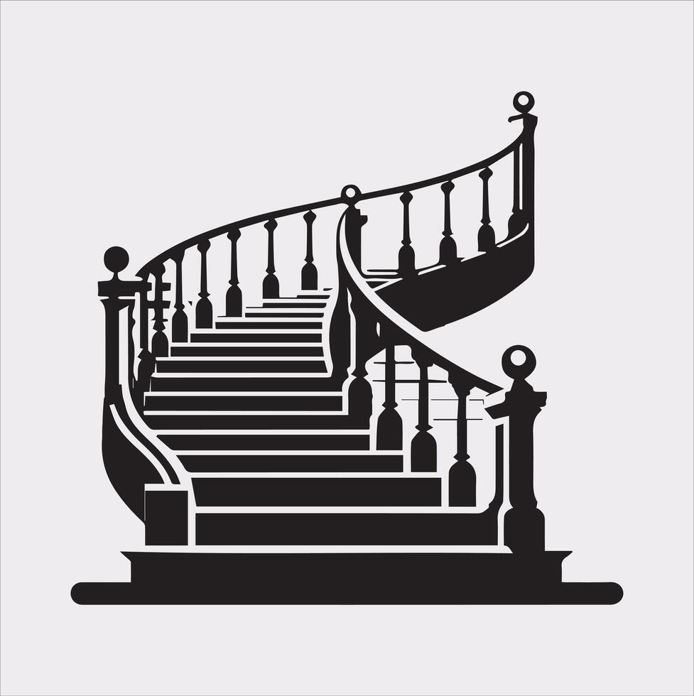 Stairs Silhouette Icon Art for Architectural Design vector