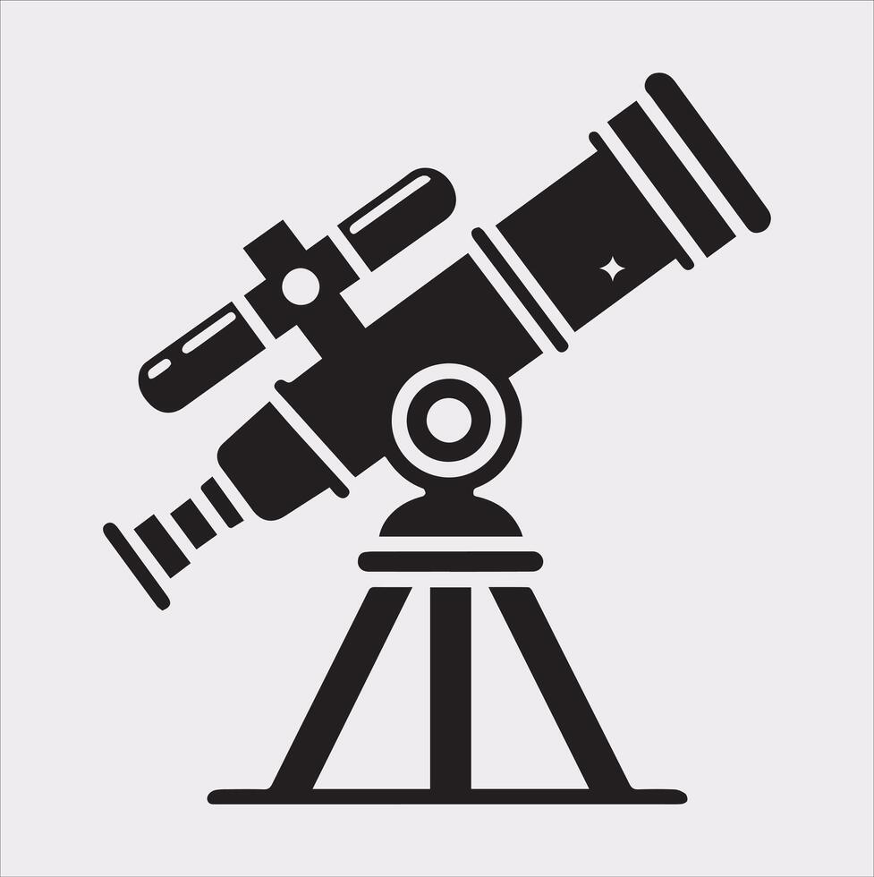 Telescope Icon Silhouette Simple Illustration vector