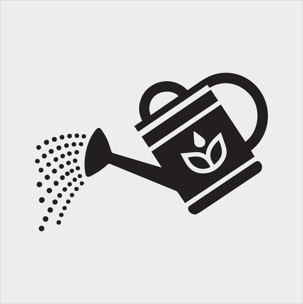 Clean Watering Can Silhouette Illustration Icon vector