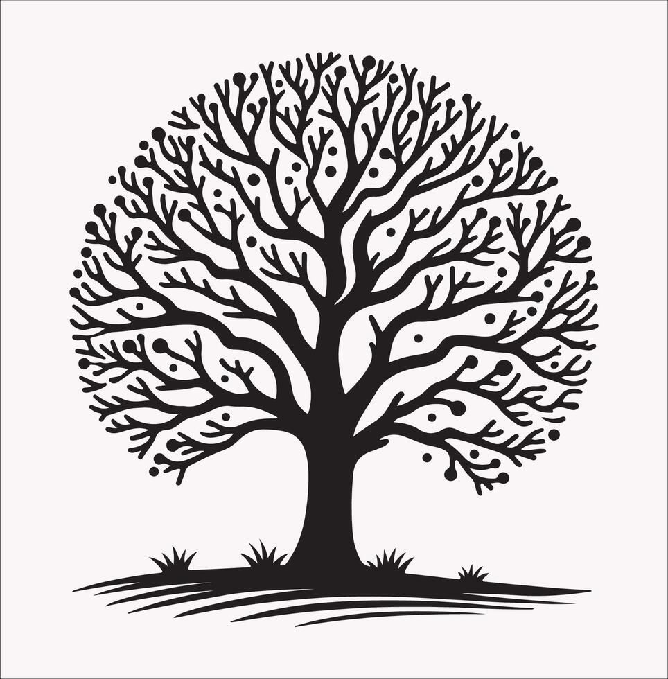 Winter Season Tree Silhouette for Nature-Inspired Designs vector
