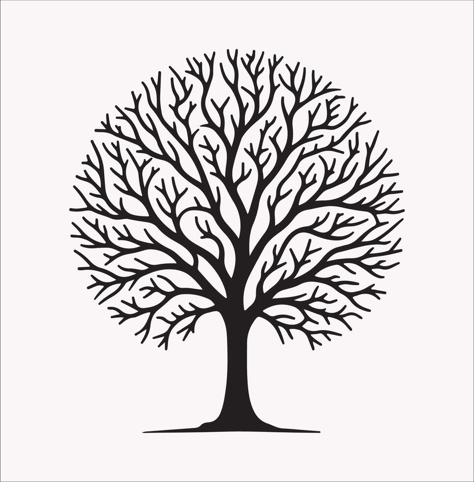 Create with Winter Tree Silhouette on White Background vector