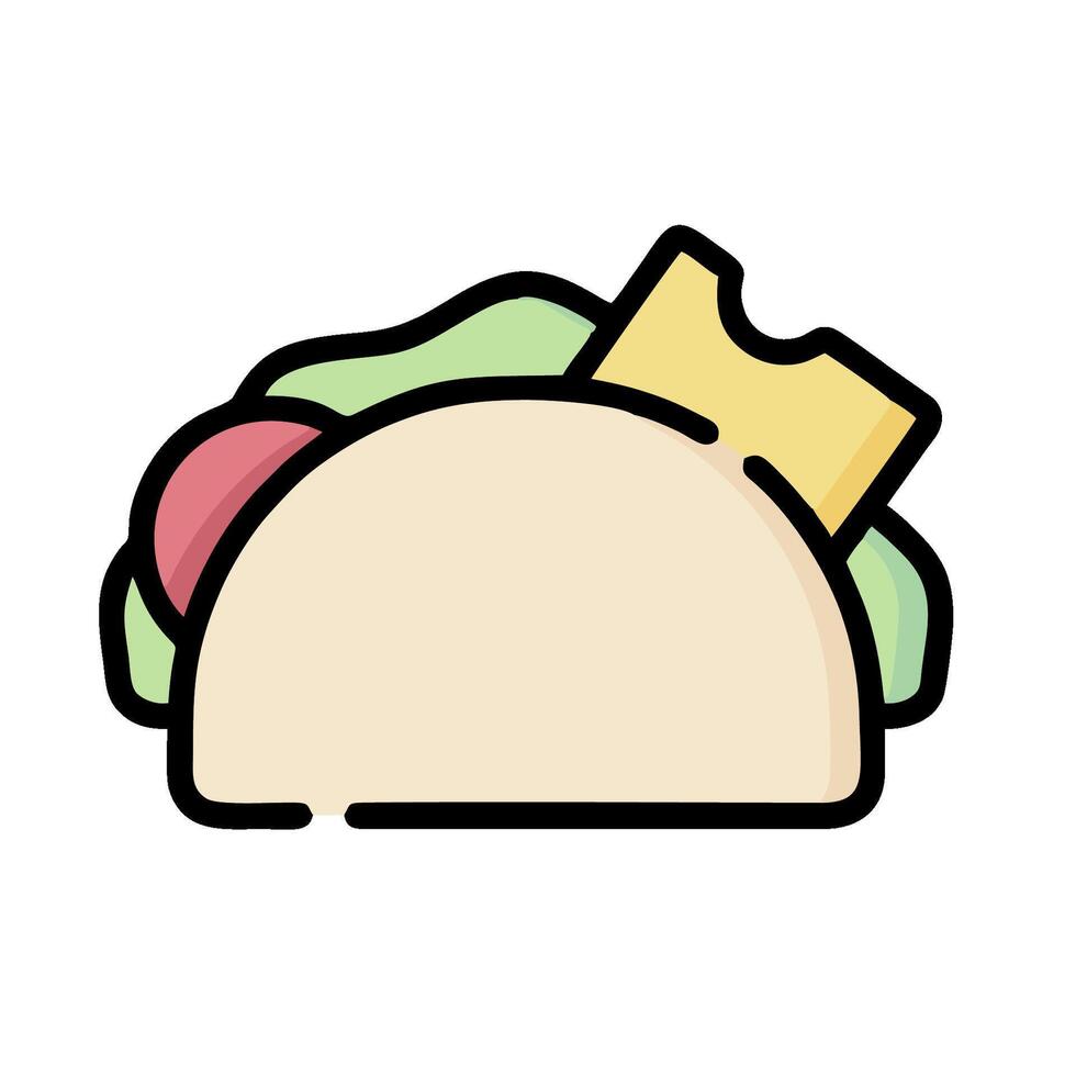 taco icon illustration on white background vector