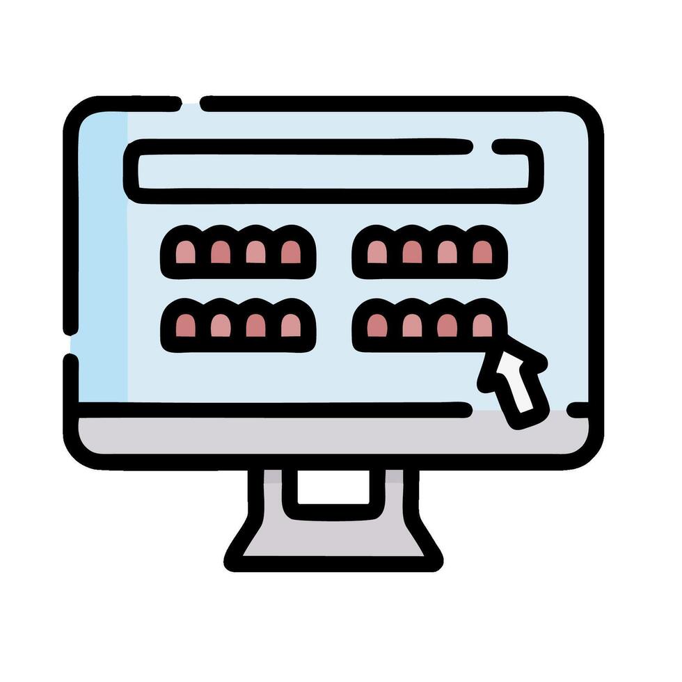 a computer monitor with a mouse pointing at it vector