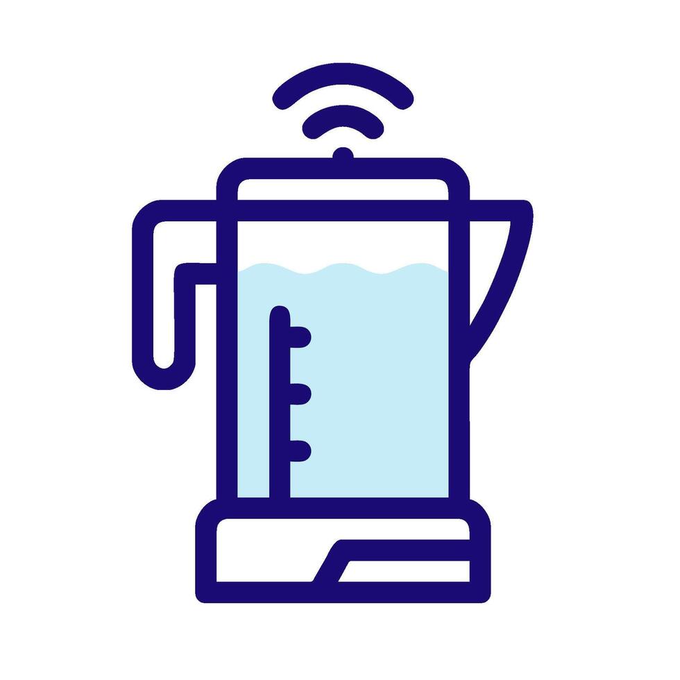 a blue icon of a coffee maker with a wifi symbol vector