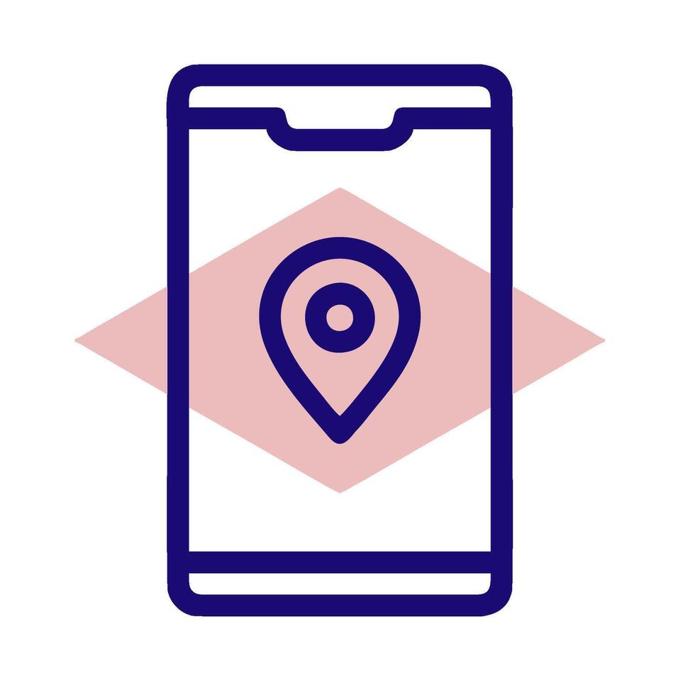 a map pin on a smartphone icon vector