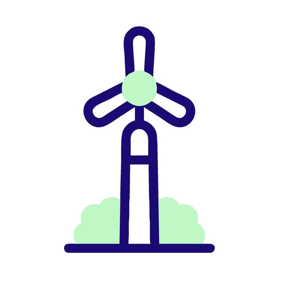 wind turbine icon illustration, line design, isolated on white background vector