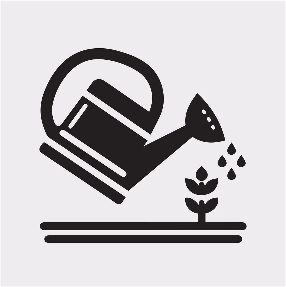 Watering Can Silhouette Icon Simple Garden Tool vector