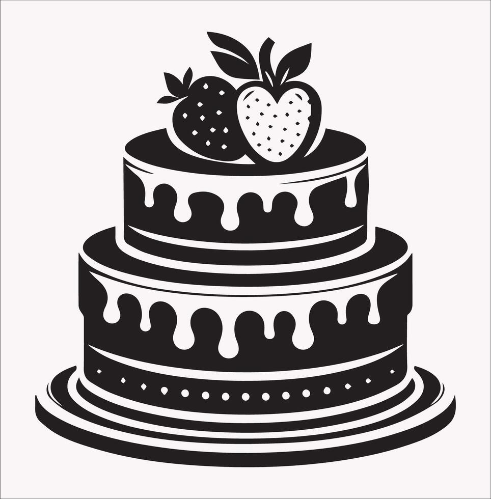 Pancake Day Cake Silhouette Design for Festive Projects vector