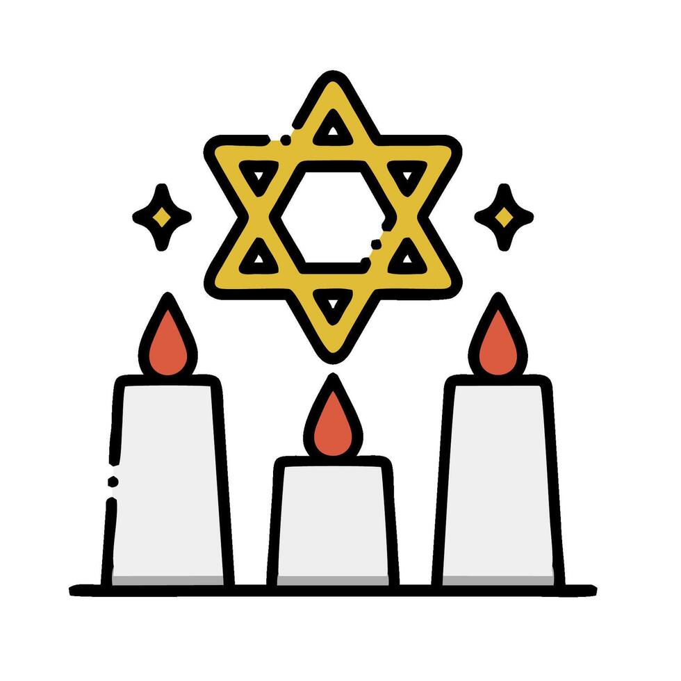jewish holiday icon with candles and star of david vector