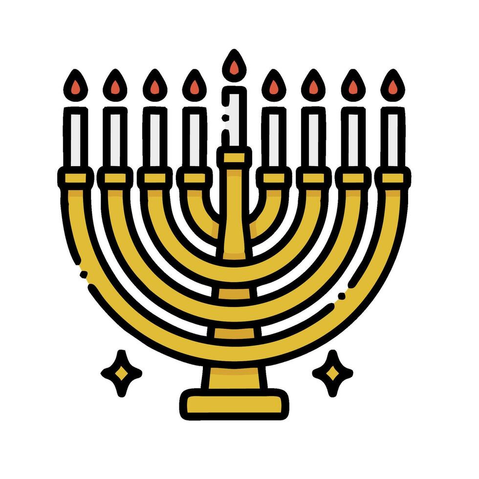 a menorah with candles on it vector