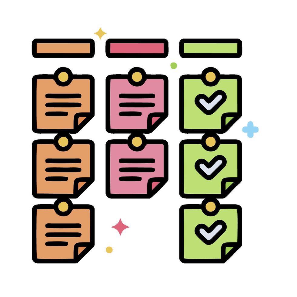 a list of check boxes with a check mark on each one vector
