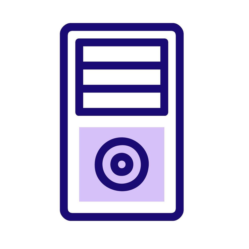 a computer with a blue and white outline vector