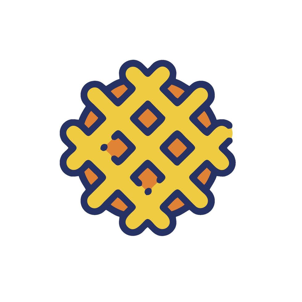 a yellow and blue pie with a cross on it vector