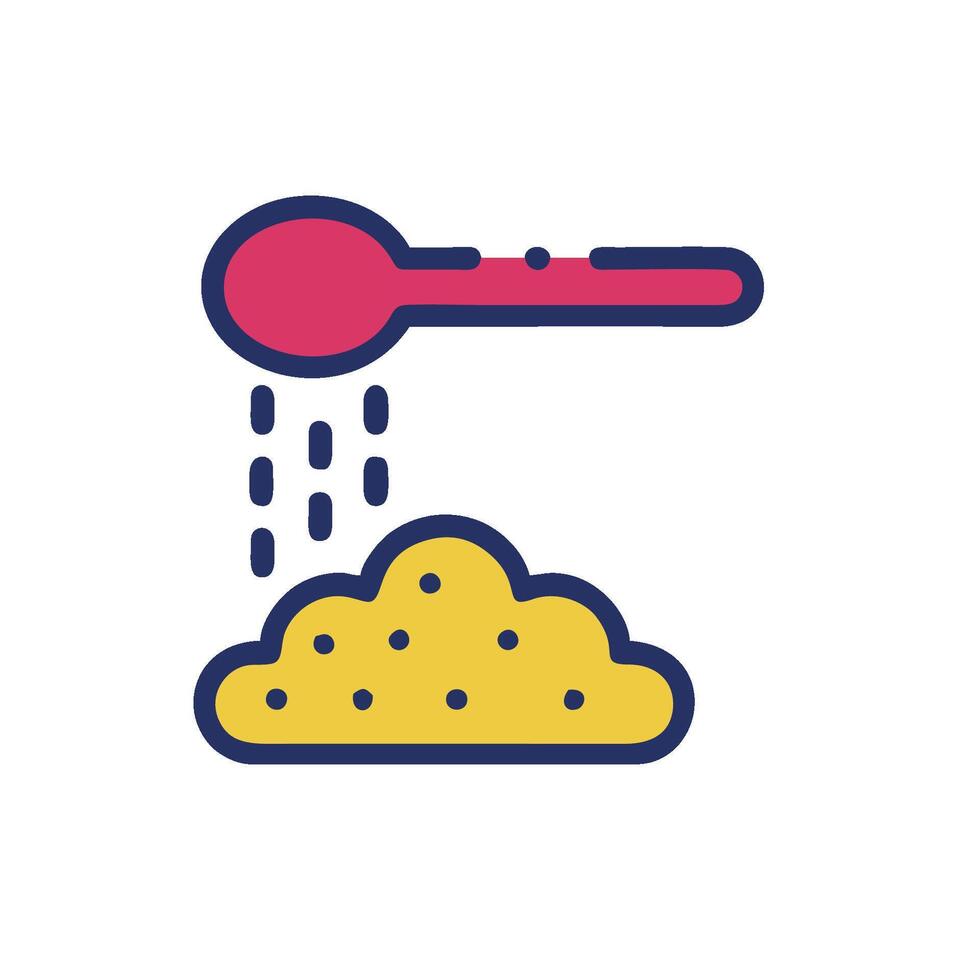 a spoon and a bowl of food with a spoon vector