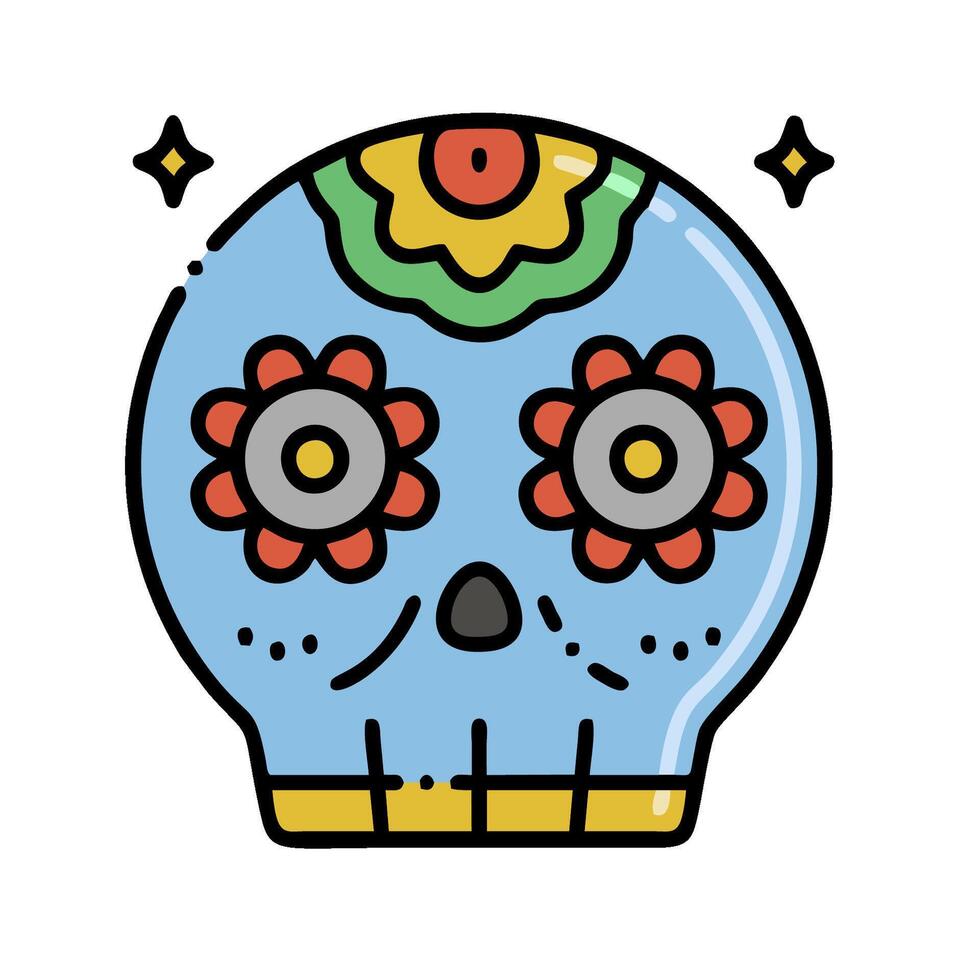 a sugar skull with flowers on it vector