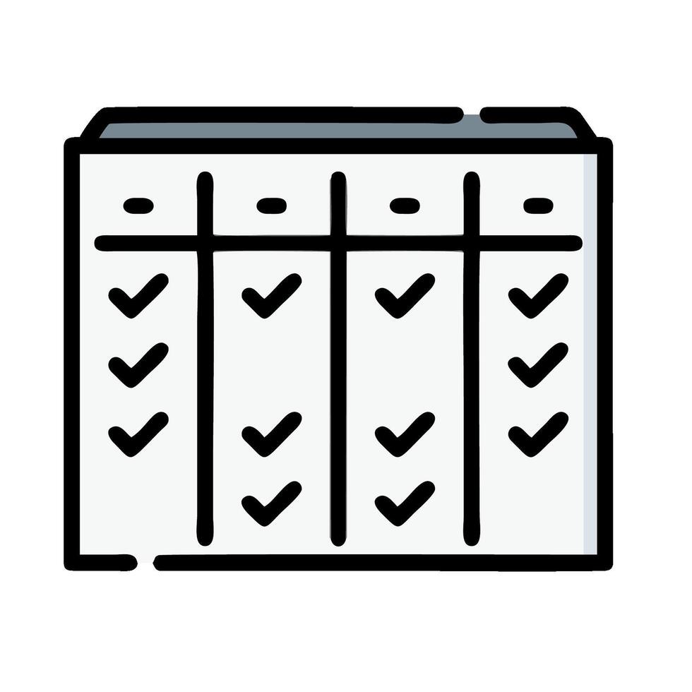 a calendar with check marks on it vector