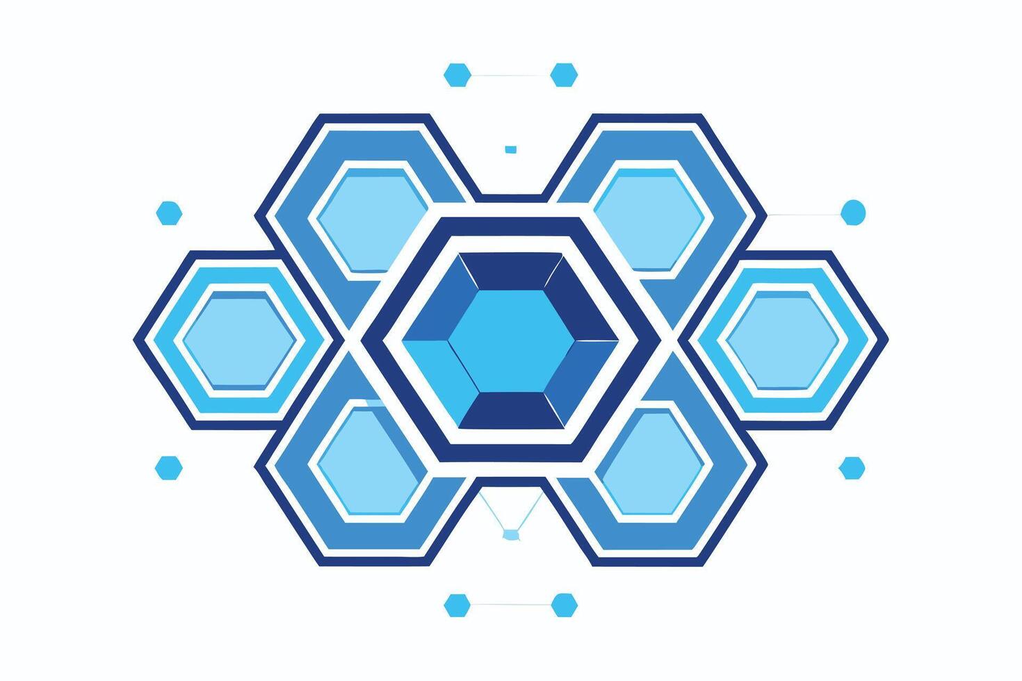 A blue hexagon with a white background vector