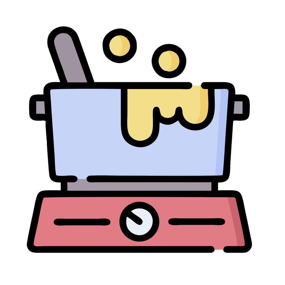 a cooking pot with a spoon and a spoon in it vector