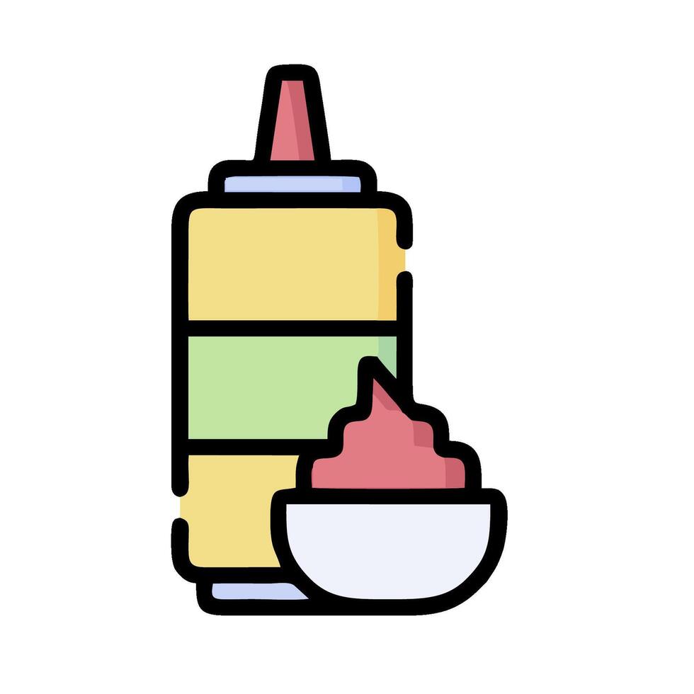 a can of ketchup and a bowl of ketchup vector