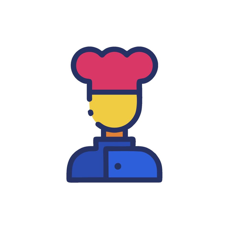 a chef icon with a hat on top vector