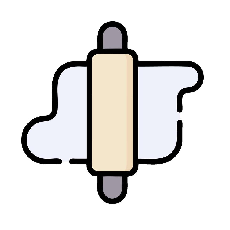 a rolling pin icon on a white background vector