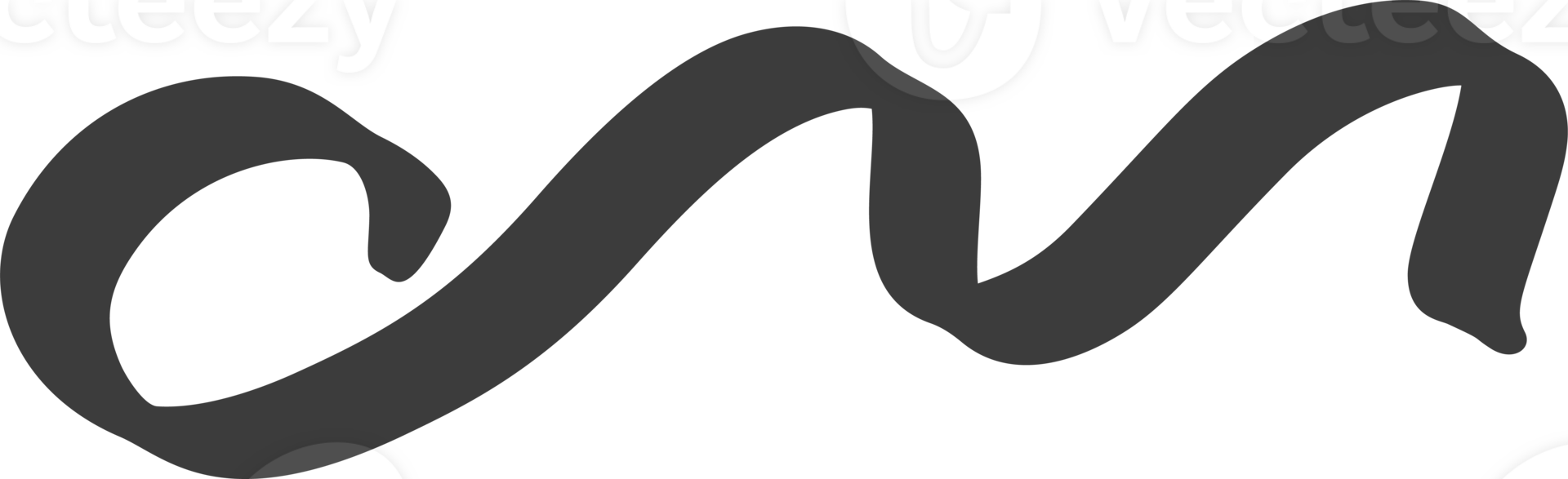 Swirl squiggle swoosh underline brush stroke. Hand drawn calligraphic swish. Curve ink pen black element. Wavy decorative graphic accent png