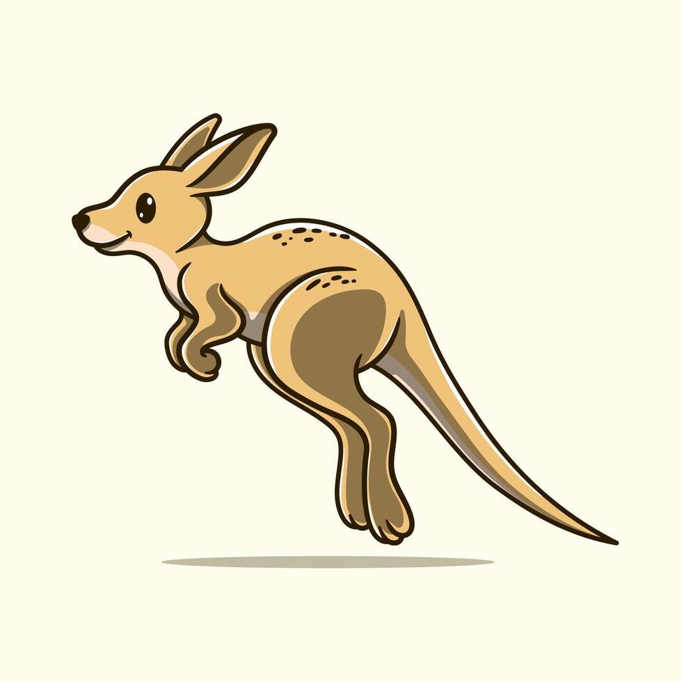 cute kangaroo jumping, cartoon vector