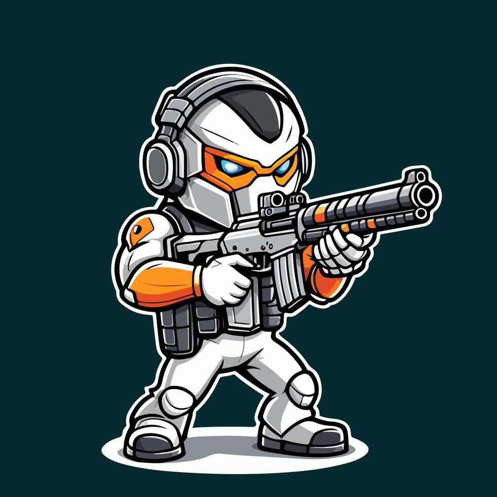 First-person shooter logo mascot vector