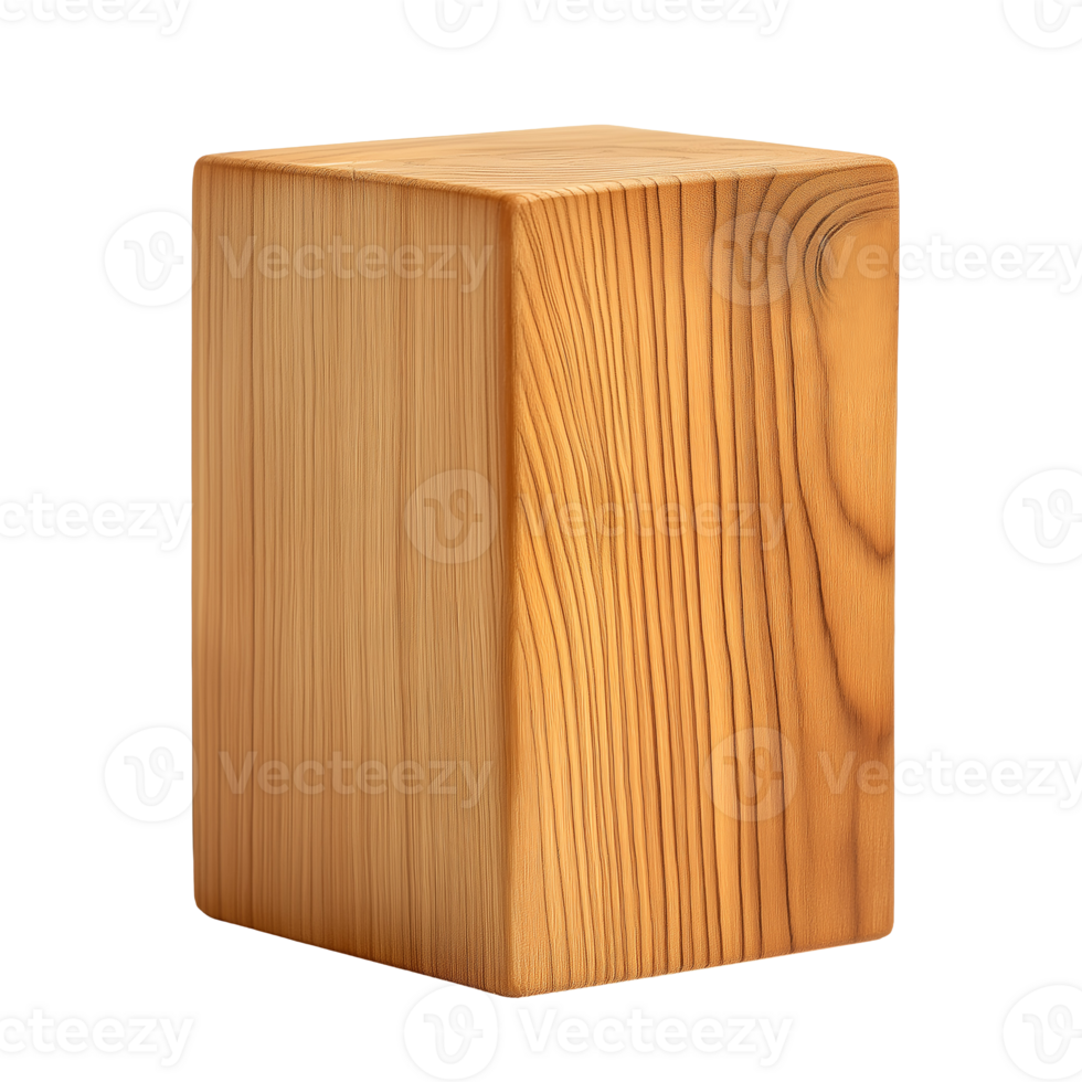 photo of a vertical rectangular wooden podium with smooth natural wood grain texture ideal for home decor or product display featuring sleek minimalist design with warm earthy tones perfect for rustic png