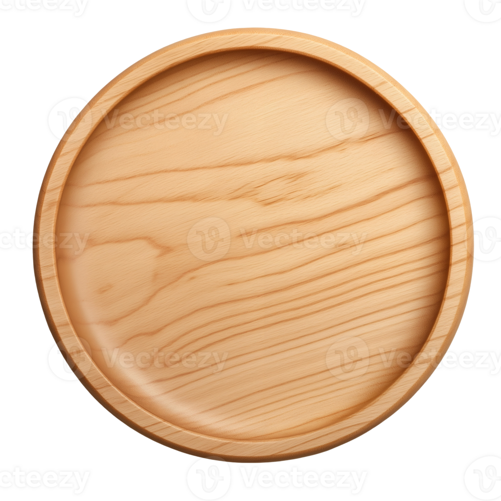 photo of a round wooden plate with a light, natural wood grain and smooth, gently rounded edges, perfect for Scandinavian-style dining, eco-friendly kitchenware, rustic home decor, and minimalist png