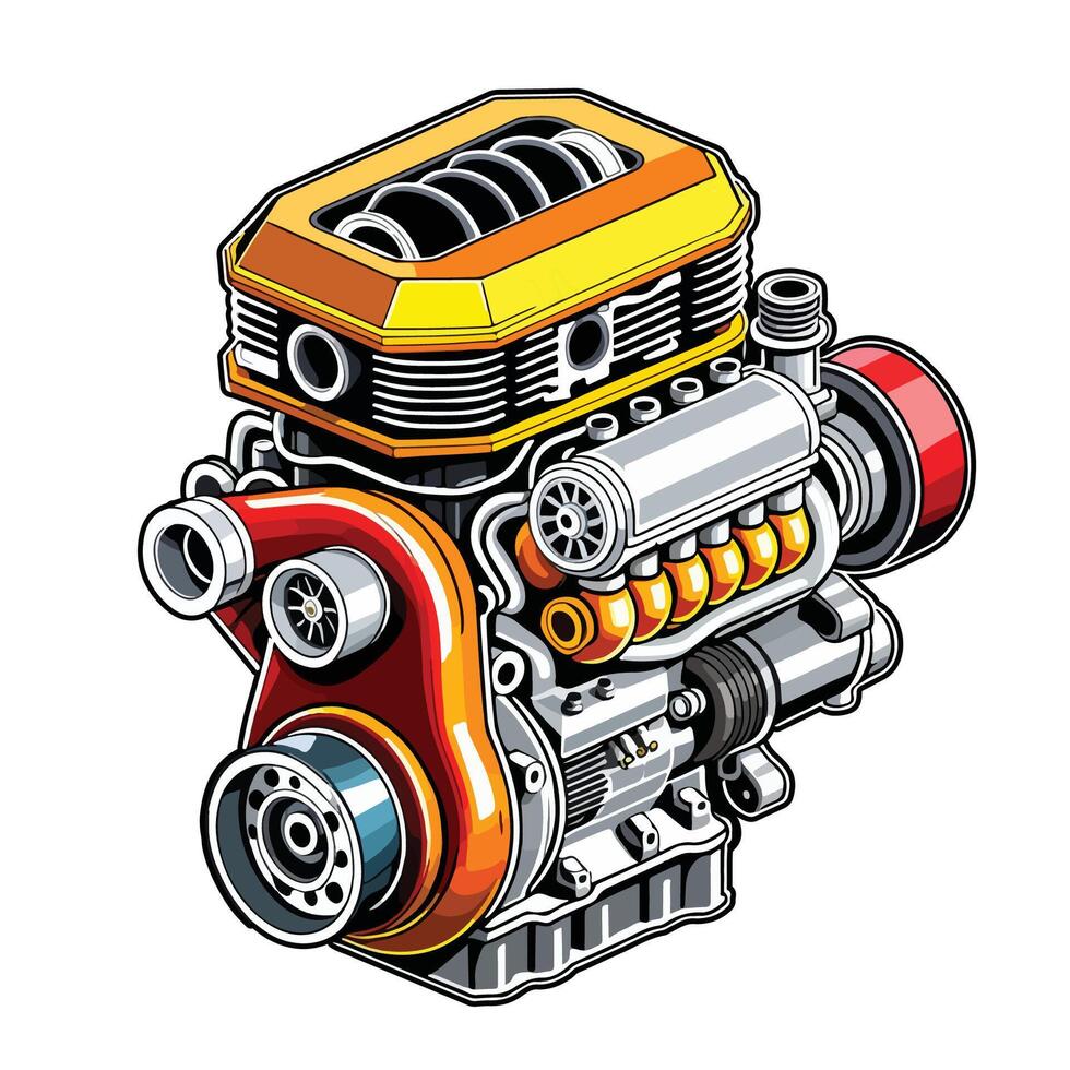 Engine illustration white background vector