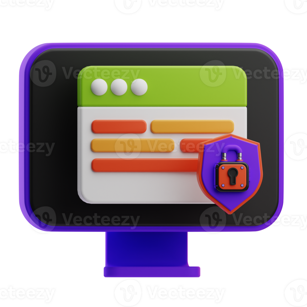 Security cyber security illustration 3d png