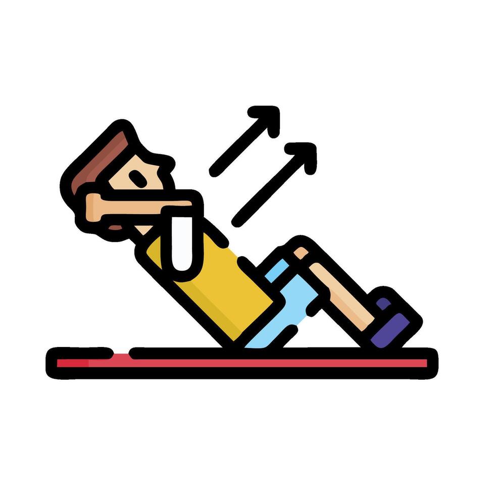 a man doing a push up on a mat vector