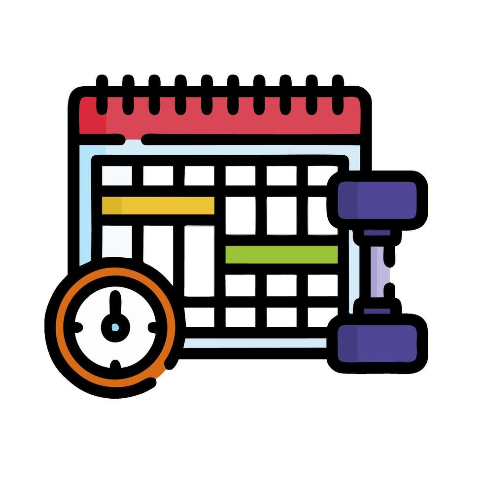 calendar and weights icon illustration vector