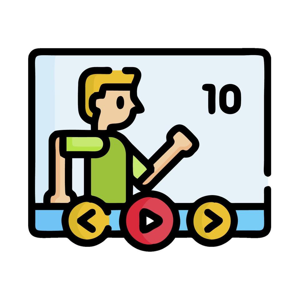 a man is running on a treadmill and has the number 10 on it vector