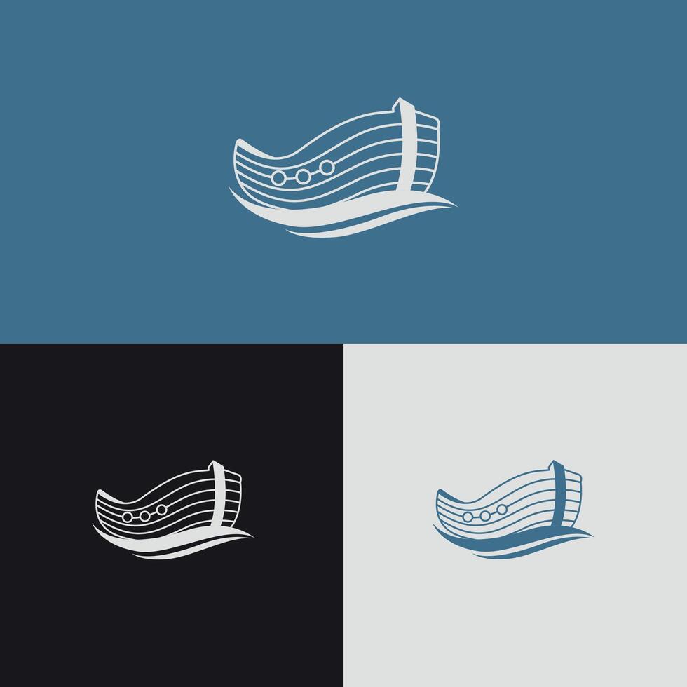 Noah Ark Logo. Simple ship illustration vector